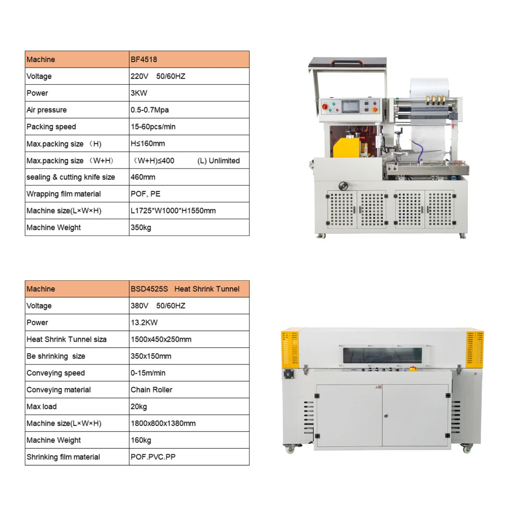 Good Price Automatic Heat Shrink Wrap Machine of POF PE Film, High Speed Thermal Shrink Packaging Machine with Heat Shrink Tunel